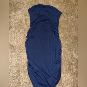 SHEIN Strapless Navy Dress